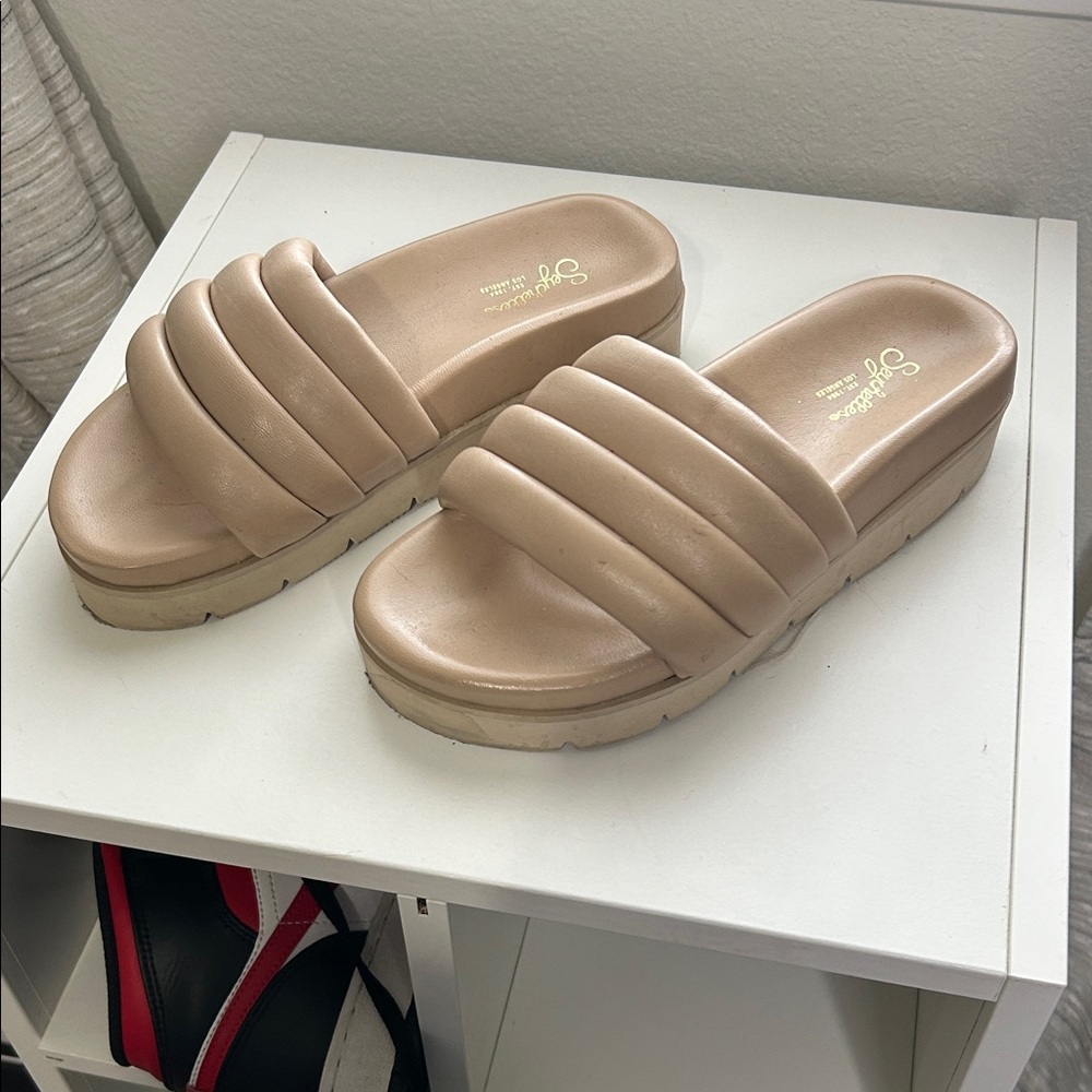 Seychelles Tan Platform Mules